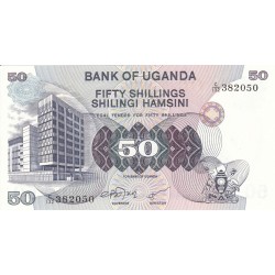 1979 - Uganda PIC 13b   billete de 50 Shillins  