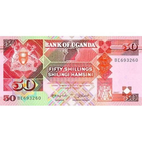 1987 - Uganda PIC 30a   50 Shillins banknote  