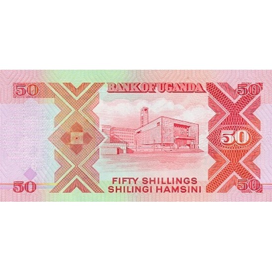 1989 - Uganda PIC 30b 50 Shillins banknote 1989 - Uganda PIC 30b 50 Shillins banknote
