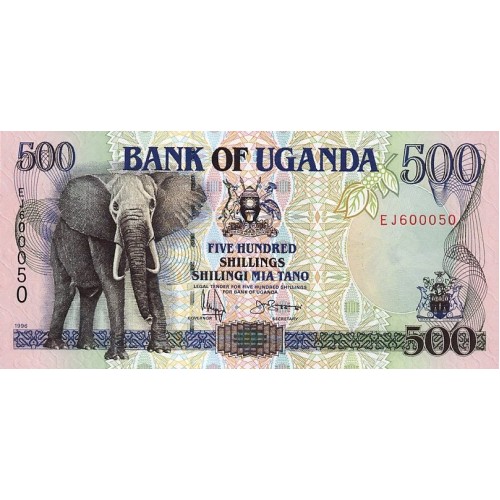 1996 - Uganda PIC 35a  billete de 500 Shillins  