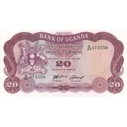 1966 - Uganda PIC 3    billete de 20 Shillins