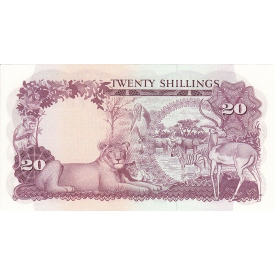 1966 - Uganda PIC 3 20 Shillins banknote 1966 - Uganda PIC 3 20 Shillins banknote