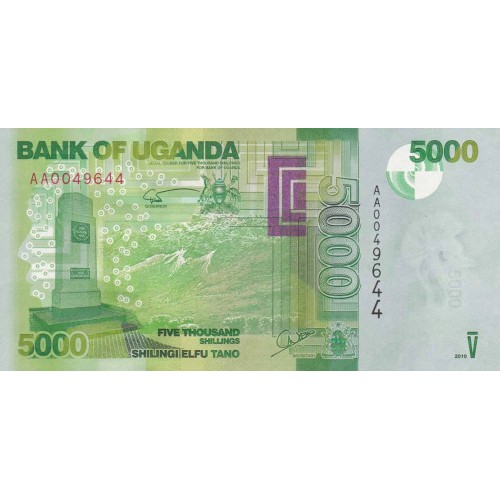 2010 - Uganda PIC 51 billete de 5000 Shillins S/C 2010 - Uganda PIC 51 billete de 5000 Shillins S/C
