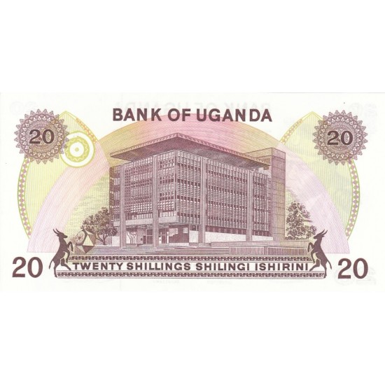 1973 - Uganda PIC 7c 20 Shillins banknote F1 1973 - Uganda PIC 7c 20 Shillins banknote F1