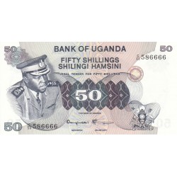 1973 - Uganda PIC 8c    billete de 50 Shillins  F1
