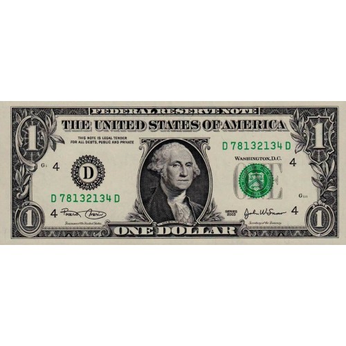 2003 - Estados Unidos P515a E billete de 1 Dólar