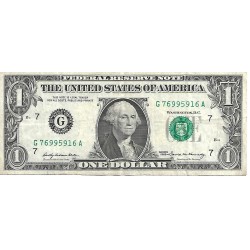1969 - United States 1 Dollar banknote Letter G PIC 449a F 1969 - United States 1 Dollar banknote Letter G PIC 449a F