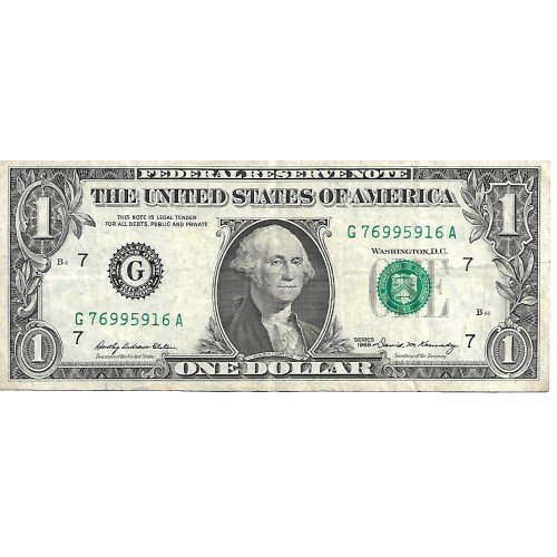 1969 - United States 1 Dollar banknote Letter G PIC 449a F