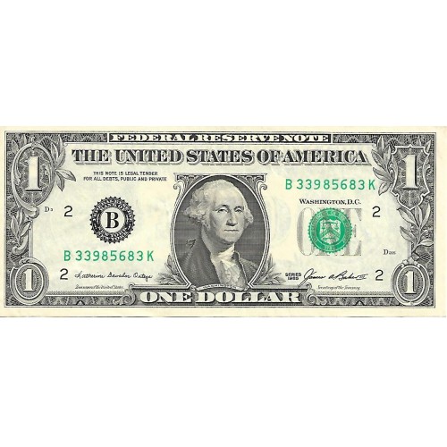 1985 - United States 1 Dollar banknote Letter I PIC 474 UNC