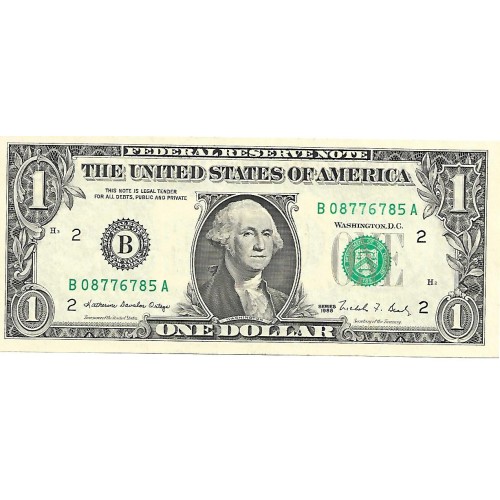 1988 - Estados Unidos PIC 480a billete de 1 Dolar Letra B S/C
