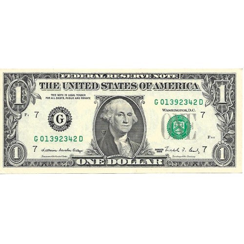 1988 - Estados Unidos PIC 480a billete de 1 Dolar Letra G S/C
