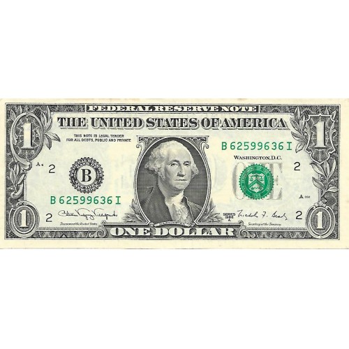 1988A - Estados Unidos PIC 480b billete 1 Dolar Letra B S/C