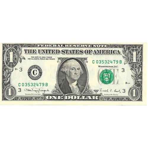 1988A - Estados Unidos PIC 480b billete 1 Dolar Letra C S/C