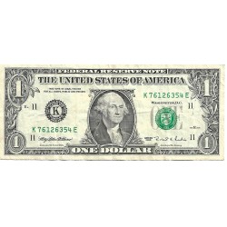 1995 - United States 1 Dollar banknote Letter K PIC 496a VF 1995 - United States 1 Dollar banknote Letter K PIC 496a VF