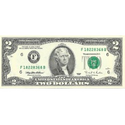 1995 - United States 2 Dollars banknote Letter F PIC 497a UNC 1995 - United States 2 Dollars banknote Letter F PIC 497a UNC