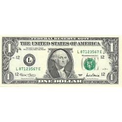 2001 - United States 1 Dollar banknote Letter L PIC 509a UNC 2001 - United States 1 Dollar banknote Letter L PIC 509a UNC