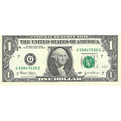2003 - Estados Unidos PIC 515a billete de 1 Dolar Letra G S/C 2003 - Estados Unidos PIC 515a billete de 1 Dolar Letra G S/C