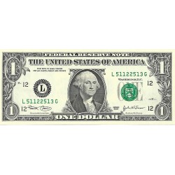 2003 - Estados Unidos PIC 515a billete de 1 Dolar Letra L S/C 2003 - Estados Unidos PIC 515a billete de 1 Dolar Letra L S/C
