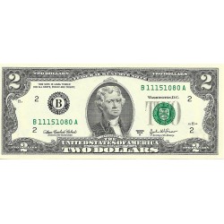 2003A - Estados Unidos PIC 516b billete de 2 Dolares Letra B S/C 2003A - Estados Unidos PIC 516b billete de 2 Dolares Letra B S/C