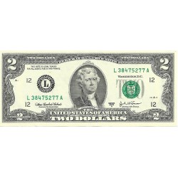 2003A - Estados Unidos PIC 516b billete de 2 Dolares Letra L S/C 2003A - Estados Unidos PIC 516b billete de 2 Dolares Letra L S/C