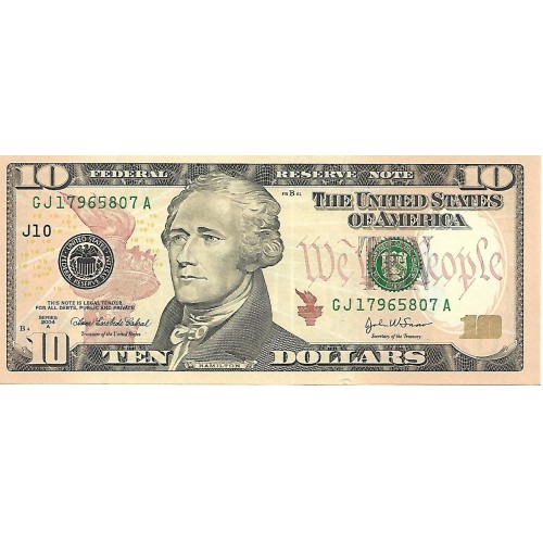 2004A - Estados Unidos PIC 520 billete de 10 Dolares S/C