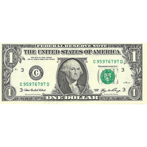 2006 - Estados Unidos PIC 523a billete de 1 Dolar Letra C S/C