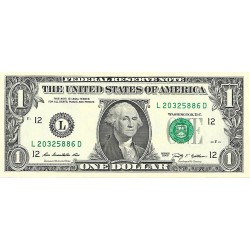 2009 - Estados Unidos PIC 530a billete de 1 Dolar Letra L S/C 2009 - Estados Unidos PIC 530a billete de 1 Dolar Letra L S/C
