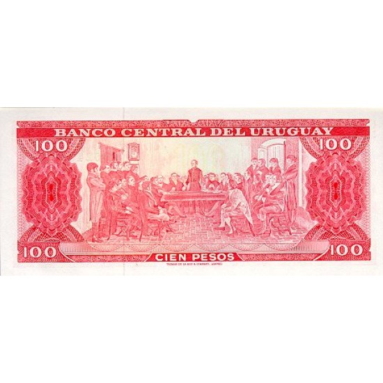 1967 - Uruguay P47 100 Pesos banknote 1967 - Uruguay P47 100 Pesos banknote