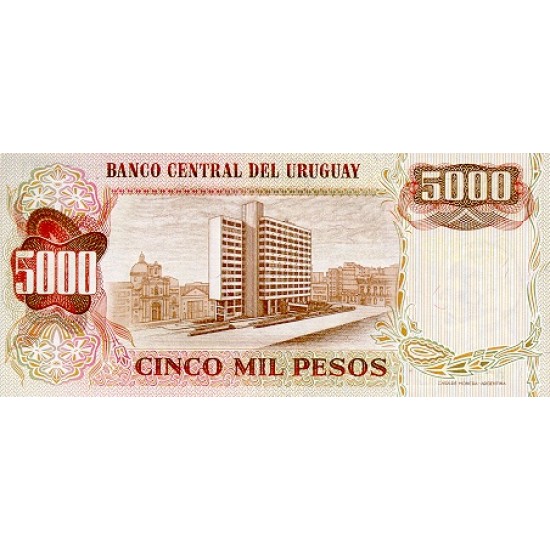1975 - Uruguay P57 5 Nuevos Pesos banknote 1975 - Uruguay P57 5 Nuevos Pesos banknote