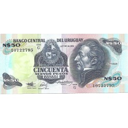 1975 - Uruguay 50 New Pesos banknote PIC 59 UNC 1975 - Uruguay 50 New Pesos banknote PIC 59 UNC
