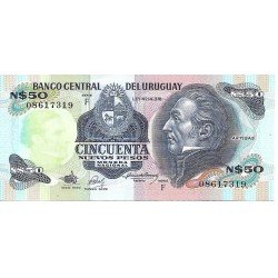 1988 - Uruguay 50 New Pesos banknote PIC 61A UNC 1988 - Uruguay 50 New Pesos banknote PIC 61A UNC