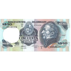 1987 - Uruguay 50 New Pesos banknote PIC 61d UNC 1987 - Uruguay 50 New Pesos banknote PIC 61d UNC
