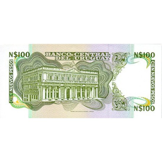 1987 - Uruguay P62A 100 Nuevos Pesos banknote 1987 - Uruguay P62A 100 Nuevos Pesos banknote