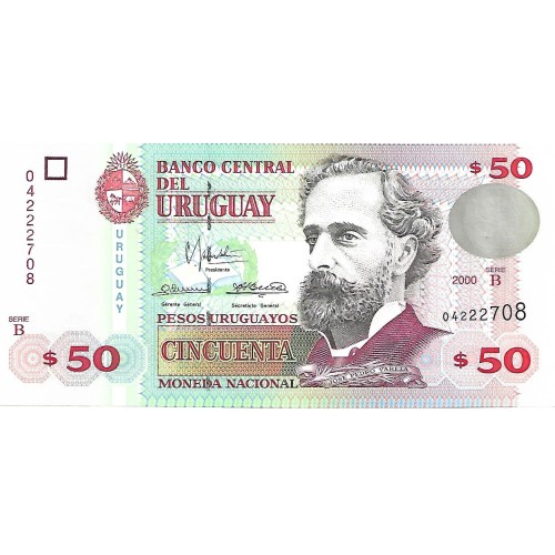 2000 - Uruguay PIC 75b billete de 50 Pesos Uruguayos S/C