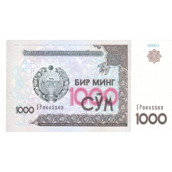 2001 - Uzbekistan PIC 82 billete de 1000 Sum S/C 2001 - Uzbekistan PIC 82 billete de 1000 Sum S/C