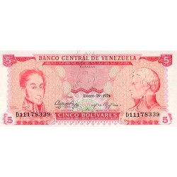 1974 - Venezuela P50h 5 Boli­vares banknote