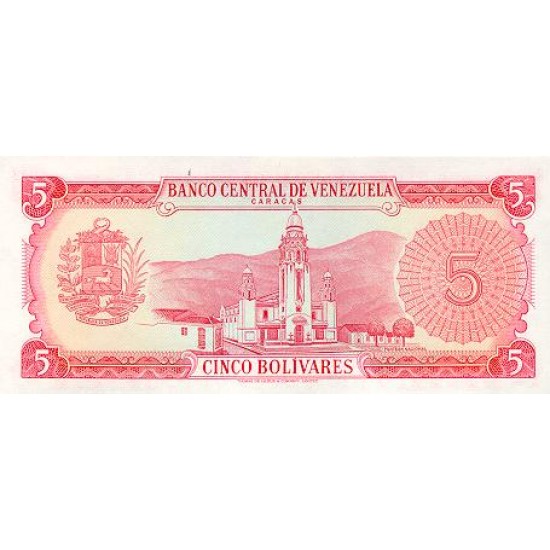 1974 - Venezuela P50h 5 Bolivares banknote 1974 - Venezuela P50h 5 Bolivares banknote