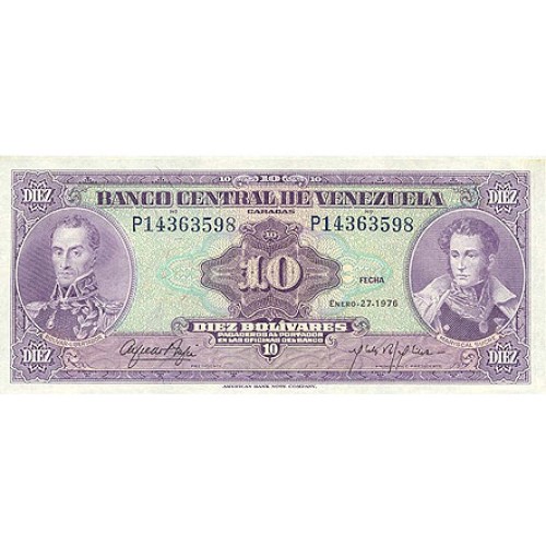 1979 - Venezuela P51g billete de 10 Bolívares