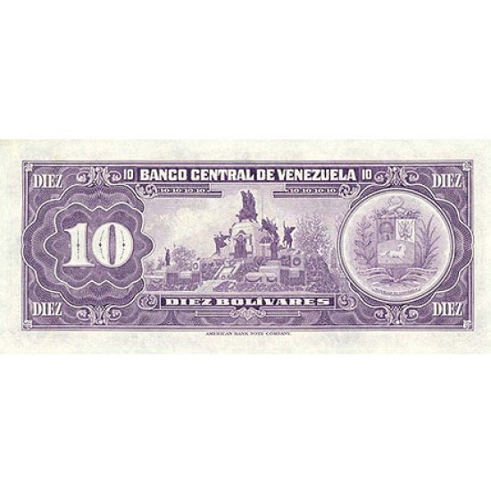 1979 - Venezuela P51g 10 Bolivares Banknote 1979 - Venezuela P51g 10 Bolivares Banknote