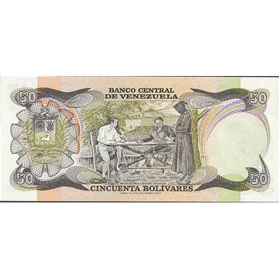 1981 - Venezuela P58a 50 Bolivares banknote 1981 - Venezuela P58a 50 Bolivares banknote