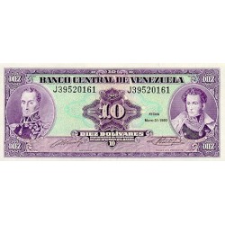 1990 - Venezuela P61b 10 Boli­vares banknote