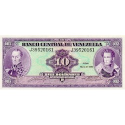 1990 - Venezuela P61b billete de 10 Bolívares S/C