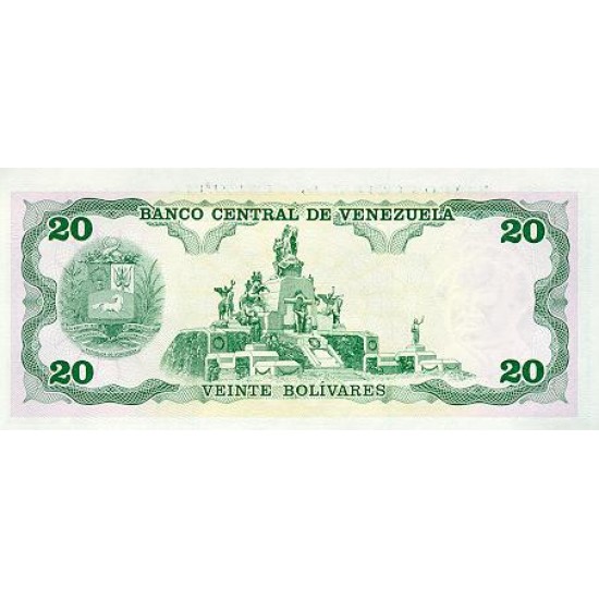 1989 - Venezuela P63b 20 Bolivares banknote 1989 - Venezuela P63b 20 Bolivares banknote