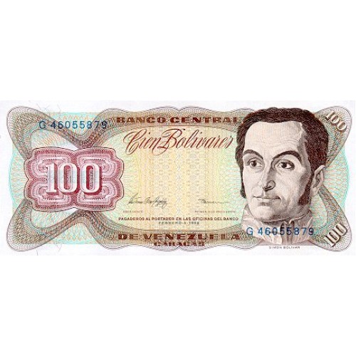 1992 - Venezuela P66e 100 Bolivares banknote UNC