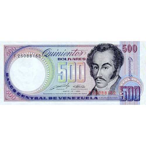 1990 - Venezuela P67d billete de 500 Bolivares