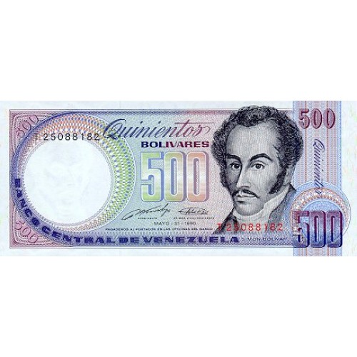 1990 - Venezuela P67d 500 Boli­vares banknote