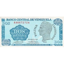 1989 - Venezuela P69 2 Bolivares banknote