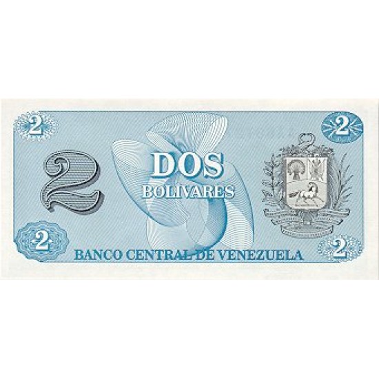 1989 - Venezuela P69 2 Bolivares banknote 1989 - Venezuela P69 2 Bolivares banknote