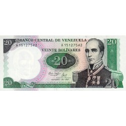 1987 - Venezuela P71 billete de 20 Bolívares
