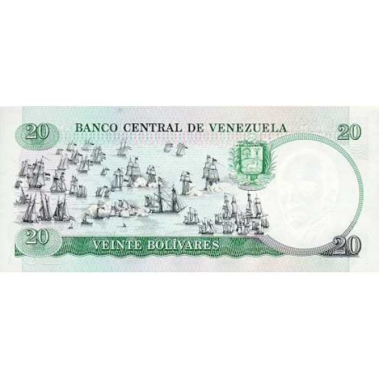 1987 - Venezuela P71 20 Bolivares banknote 1987 - Venezuela P71 20 Bolivares banknote